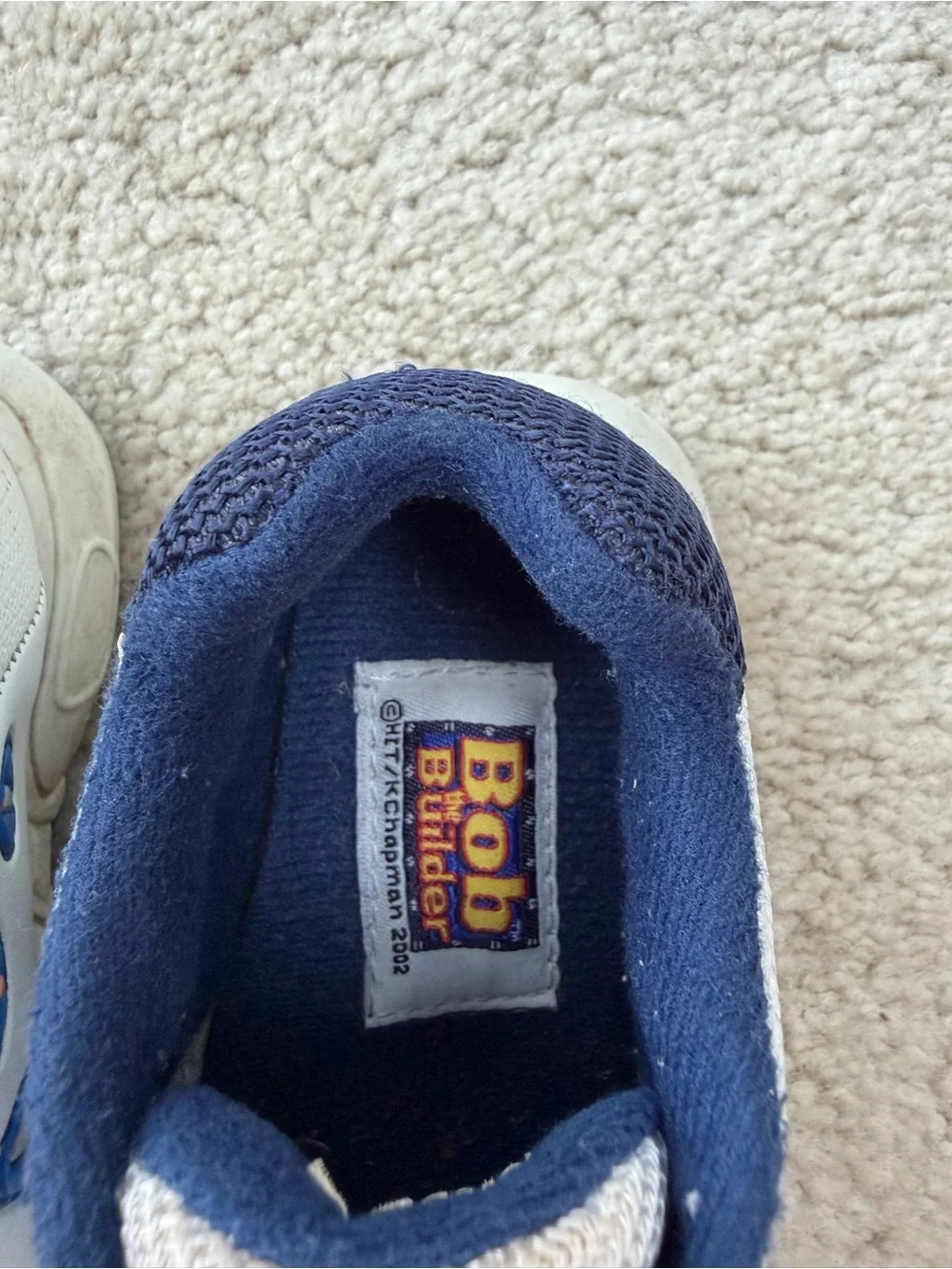 Vintage Y2K Bob The Builder Toddler Size 7 Kids Character Zip Sneakers Shoe 2002